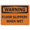 Signmission OSHA Warning Decal, Floor Slippery When Wet, 7in X 5in Decal, 7" W, 5" H, Landscape OS-WS-D-57-L-19665